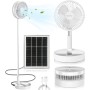 AKOFIC 8'' Portable Solar and Quiet Standing Fan, Rechargeable Battery 5200mAh, Foldable, Height Adjustable, for Home, Bedroom