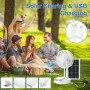 AKOFIC 8'' Portable Solar and Quiet Standing Fan, Rechargeable Battery 5200mAh, Foldable, Height Adjustable, for Home, Bedroom