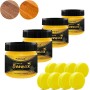Cera de Abejas Natural Para el Cuidado de Muebles de Madera, Resistente Al Agua y A La AbrasióN,100 g Con Esponjas (Limón)