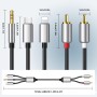 Cable RCA para iPhone, tipo C a 2RCA, cable de audio RCA a jack de 3,5, cable Lightning a RCA (cable de audio 3 en 1) compatible