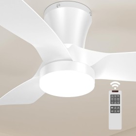Epochglo Ceiling Fan with Light, 80 cm, 3000 K-5000 K, Adjustable, 7 Speeds, Reversible Blades, 2200LM Ceiling Fan and Control,