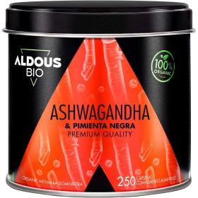 Ashwagandha Capsulas Orgánica 2160mg - 250 Cápsulas Vegetales - Raíz de Ashwagandha con Pimienta Negra - Sin Aditivos - Withania