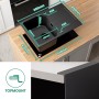ANYCEE 78x45 cm Fregadero Negro con Escurridor, Fregadero Granito Negro sobre Encimera para Armario bajo de Más de 45cm,