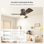 Epochglo Ceiling Fan with Light, 80 cm, 3000 K-5000 K, Adjustable, 7 Speeds, Reversible Blades, 2200LM Ceiling Fan and Control,