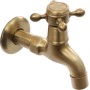 Grifo dorado, grifos retro con tapa decorativa, grifo de latón macizo vintage G1/2", grifo de agua fría, montaje en pared para