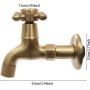Grifo dorado, grifos retro con tapa decorativa, grifo de latón macizo vintage G1/2", grifo de agua fría, montaje en pared para