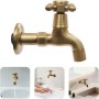 Grifo dorado, grifos retro con tapa decorativa, grifo de latón macizo vintage G1/2", grifo de agua fría, montaje en pared para