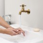 Grifo dorado, grifos retro con tapa decorativa, grifo de latón macizo vintage G1/2", grifo de agua fría, montaje en pared para