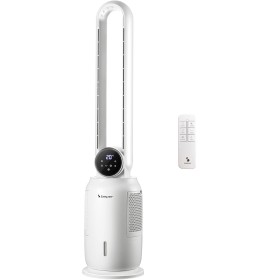 BEPER P206RAF300 Bladeless Cooler and Fan 65W, 3 Selectable Speeds, Touch Screen, Remote Control Included, White