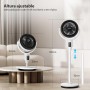 Aigostar Airflow – Quiet Standing Fan (23dB) with Remote Control, DC Motor 24W, Large Touch LED Display, 135° Oscillation, 9