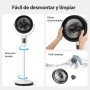 Aigostar Airflow – Quiet Standing Fan (23dB) with Remote Control, DC Motor 24W, Large Touch LED Display, 135° Oscillation, 9