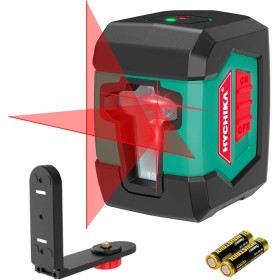 HYCHIKA Nivel Laser Autonivelante Rojo, 15m, Nivel Láser Manual/Automático, IP54, Base Magnética Giratoria 360°, Herramienta De