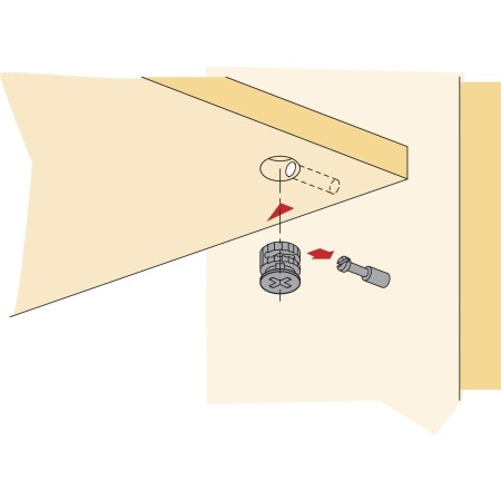LOOTICH Kit de Excéntricas Ø14,7mm con Pernos M6x41mm y Tuercas M6 para Accesorios de Conexión de Muebles de Gabinete Gris (100