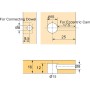 LOOTICH Kit de Excéntricas Ø14,7mm con Pernos M6x41mm y Tuercas M6 para Accesorios de Conexión de Muebles de Gabinete Gris (100