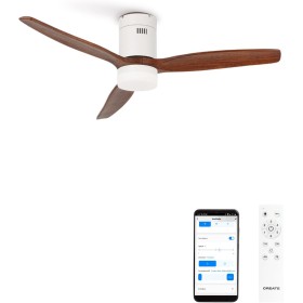 CREATE / WINDCALM/Ceiling fan with white light dark wood blades with Wi-Fi and remote control/40W, silent, Ø132 cm, 6 speeds, 3