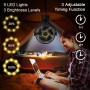 ELZO USB Desktop Fan, 21cm/8.26 inch, 12000mAh Rechargeable Quiet Clip Camping Fan with 5 Speeds, LED Light, 360° Rotation,
