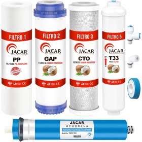 JACAR Filtros de Osmosis Inversa de 5 Etapas Universales con Membrana 50 Gpd Filtros Osmosis Compatible con casi todos los