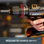 WORX Taladro percutor 20V | PowerShare |WX370.9 | No incluye baterías ni cargador | Ligero y compacto | Portabrocas 13mm | 2