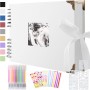 Album de Fotos Scrapbook Espiral, 80 Páginas Azul Marino DIY Album Set con 2 Pcs Photo Corners, 6 Pcs Pegatinas, 5 Plantillas,