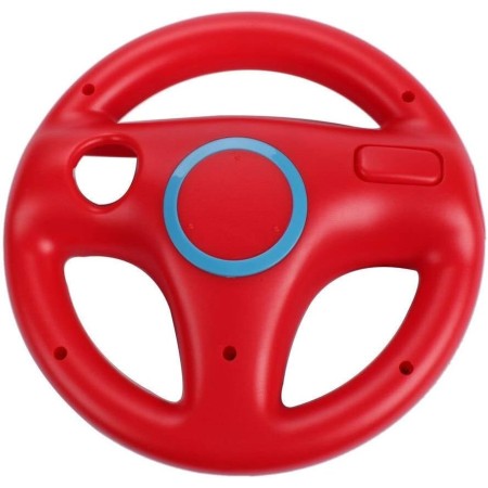 AMEEGO Steering Wheel Design Stand Mario Kart Racing Game Steering Wheel Stand For Wii Game Controller (Black)