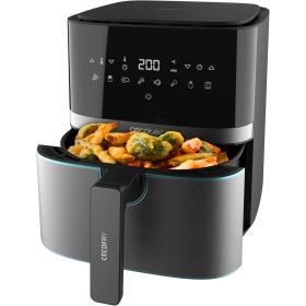Cecotec Freidora sin Aceite de 5,5 L de Aire Caliente Cecofry Full InoxBlack 5500 Pro. 1700 W, Dietética y Digital, Panel