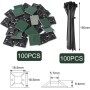 jatimdotin Bridas, 200 Piezas Bridas Plastico, Juego Soportes de Cables Autoadhesivo, Adhesivas para Bridas de Cables, Brida +