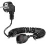 Cable Espiral de Contacto de Protección, Cable de Prolongación Schuko Extensible de 0,6 m a 3 m Máx., Cable de Alargador IP20,
