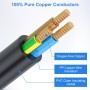 Cable Espiral de Contacto de Protección, Cable de Prolongación Schuko Extensible de 0,6 m a 3 m Máx., Cable de Alargador IP20,