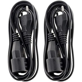 Zenitech HO3VVH2F - Alargador, 2 x 0,75 mm2, Toma de 6 A, 3 m, Negro (Paquete de 2)
