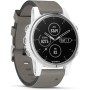 Garmin fēnix 5S Plus Zafiro, Blanco con Correa de Ante Gris