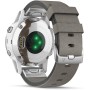 Garmin fēnix 5S Plus Zafiro, Blanco con Correa de Ante Gris