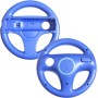 AMEEGO Steering Wheel Design Stand Mario Kart Racing Game Steering Wheel Stand For Wii Game Controller 2PCS (Black)