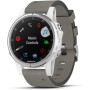 Garmin fēnix 5S Plus Zafiro, Blanco con Correa de Ante Gris