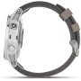 Garmin fēnix 5S Plus Zafiro, Blanco con Correa de Ante Gris