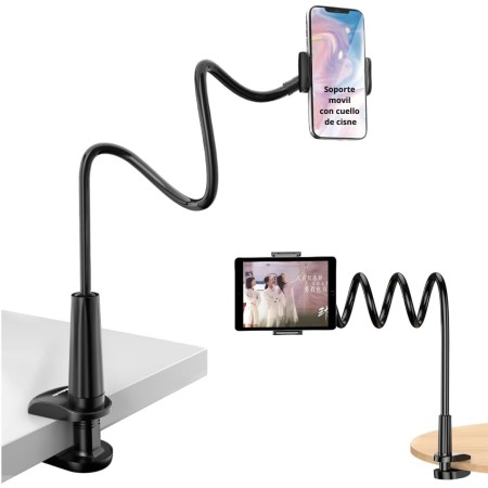TOVARIN Soporte Móvil con Cuello de Cisne 360° para Móvil, Ajustable para Mesa o Escritorio, para iPhone 16 15 Pro MAX Huawei