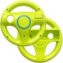 AMEEGO Steering Wheel Design Stand Mario Kart Racing Game Steering Wheel Stand For Wii Game Controller 2PCS (Black)