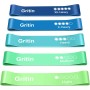 Gritin Bandas Elásticas Fitness, Bandas de Resistencia, Set de 5 Cintas Elásticas Fitness y Musculación de Látex Agradable a la