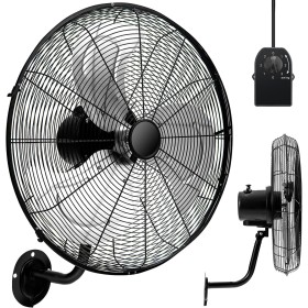 RELAX4LIFE Wall Fan Ø56cm with 3 Speeds, Horizontal Rotation 85° and Vertical 30°, Oscillating Industrial Fan 120W with Metal