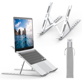 GRIFEMA GB1054 Soporte Portátil Plegable, 6 Ángulos Adjustable Elevador Portátil, Compatible con la Mayoría de los Portátiles de