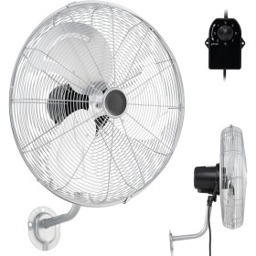 RELAX4LIFE Wall Fan Ø56cm with 3 Speeds, Horizontal Rotation 85° and Vertical 30°, Oscillating Industrial Fan 120W with Metal