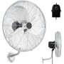 RELAX4LIFE Wall Fan Ø56cm with 3 Speeds, Horizontal Rotation 85° and Vertical 30°, Oscillating Industrial Fan 120W with Metal