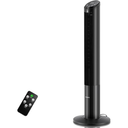 FOHERE Ultra Quiet Tower Fan with Remote Control for Home, Oscillating Pedestal Fan with Silent DC Motor of 102cm, 7.6m/s, 12