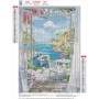 MXJSUA DIY Paisaje Junto al mar Barco Paisaje Pintura Diamante Kit para Principiantes, 5D Diamond Painting Kit Adultos, Punto de