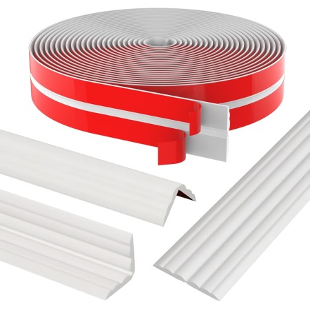 4M Molduras de Pared Autoadhesivas, Se Puede Cortar Molduras Decorativas Pared, Fácil de Usar Molduras Decorativas para Pared,