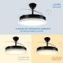 Casa Shop LED Ceiling Fan 70W DC Motor with Remote Control, Retractable Blades, Integrated LED, Ultra Quiet Retractable Blades