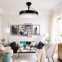 Casa Shop LED Ceiling Fan 70W DC Motor with Remote Control, Retractable Blades, Integrated LED, Ultra Quiet Retractable Blades
