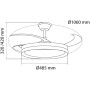 Michu Evo 72W LED Fan Folding Blades with Ignition Memory, APP, CCT Remote Control 3000-4000-6000K, Dimmable Intensity, Silent