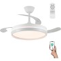 Michu Evo 72W LED Fan Folding Blades with Ignition Memory, APP, CCT Remote Control 3000-4000-6000K, Dimmable Intensity, Silent