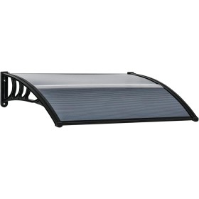 Outsunny Marquesina Exterior para Puertas y Ventanas 100x75 cm Tejadillo de Protección contra Sol y Lluvia con Cubierta de