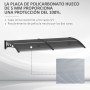 Outsunny Marquesina Exterior para Puertas y Ventanas 100x75 cm Tejadillo de Protección contra Sol y Lluvia con Cubierta de